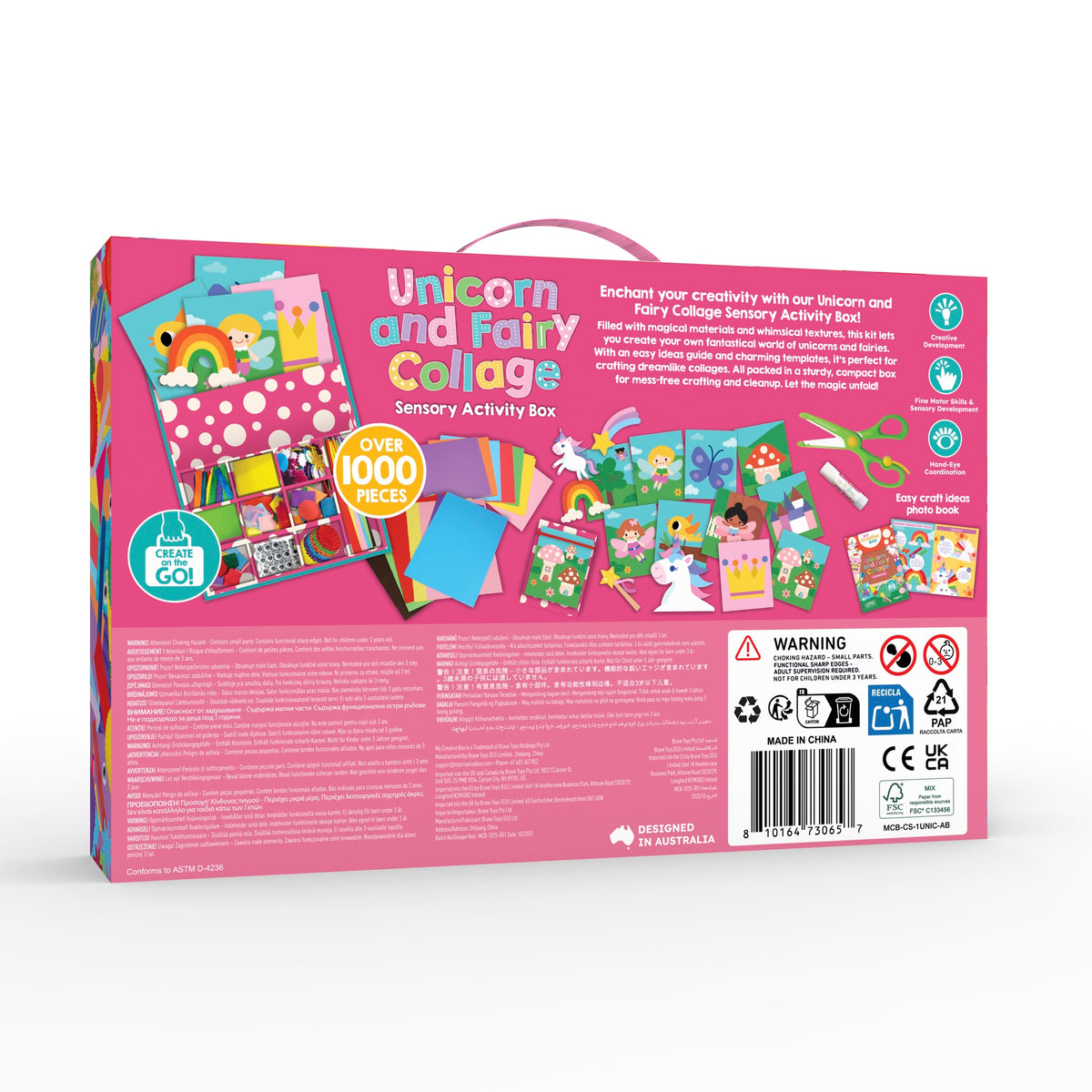 My Creative Box Unicorn and Fairy Collage Sensory Craft Box, back of box