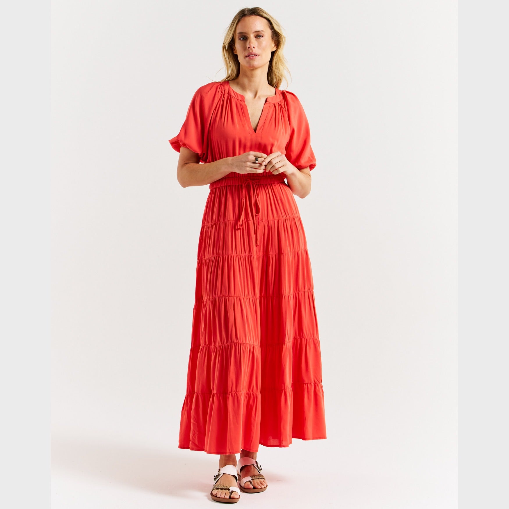 Betty Basics Aleja Dress | Fiesta Red available at Bear & Moo