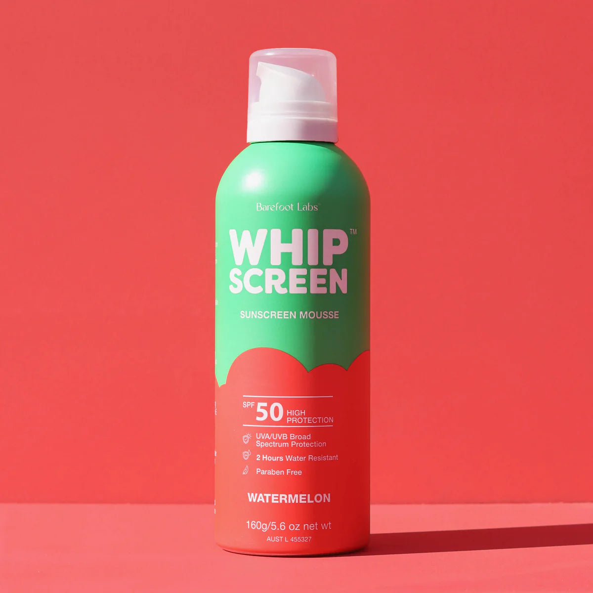 Barefoot Labs WhipScreen SPF50 | Watermelon Sunscreen Mousse available at Bear & Moo