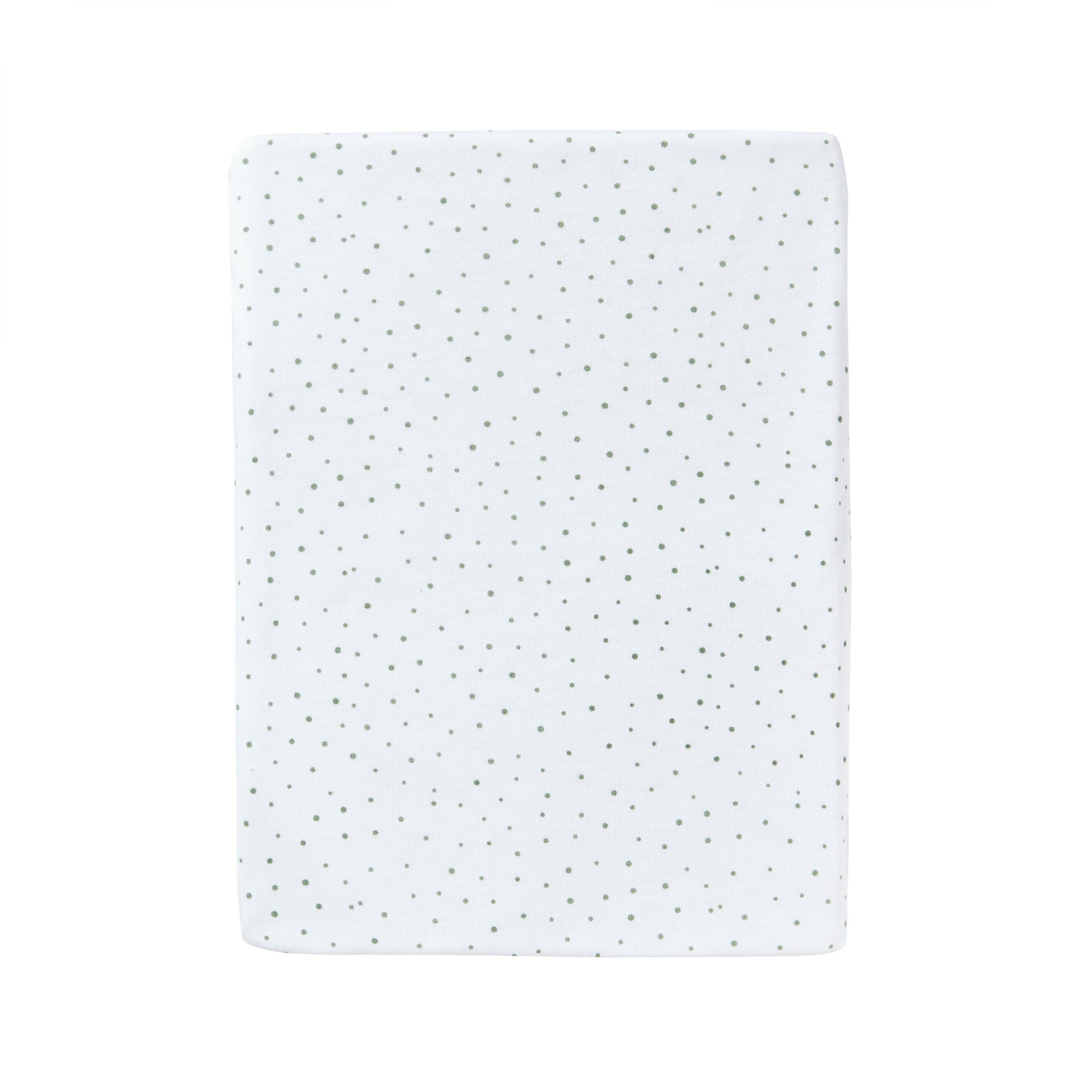 Launder & Love Organic Cotton Flat Cot Sheet in Green Spot available at Bear & Moo