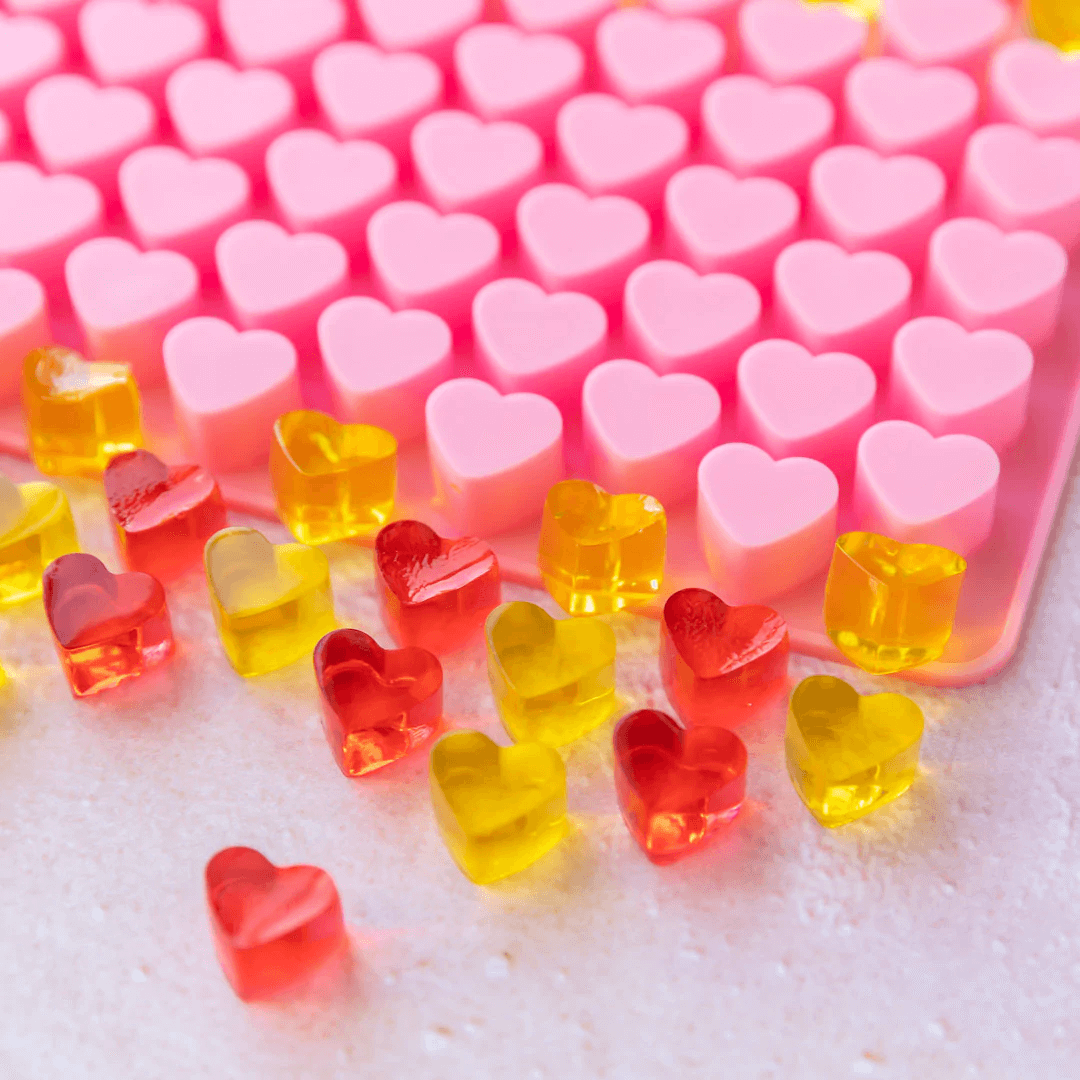 Little Giants Kids Store Silicone Mould Mini Heart in Pink available at Bear & Moo